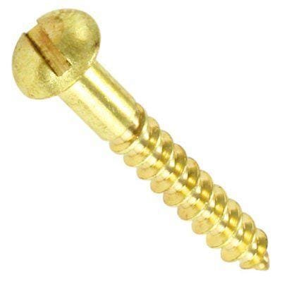 Picture of Brighton Best 114563 #6X5/8" Round Head Slot Brass Wood Screw